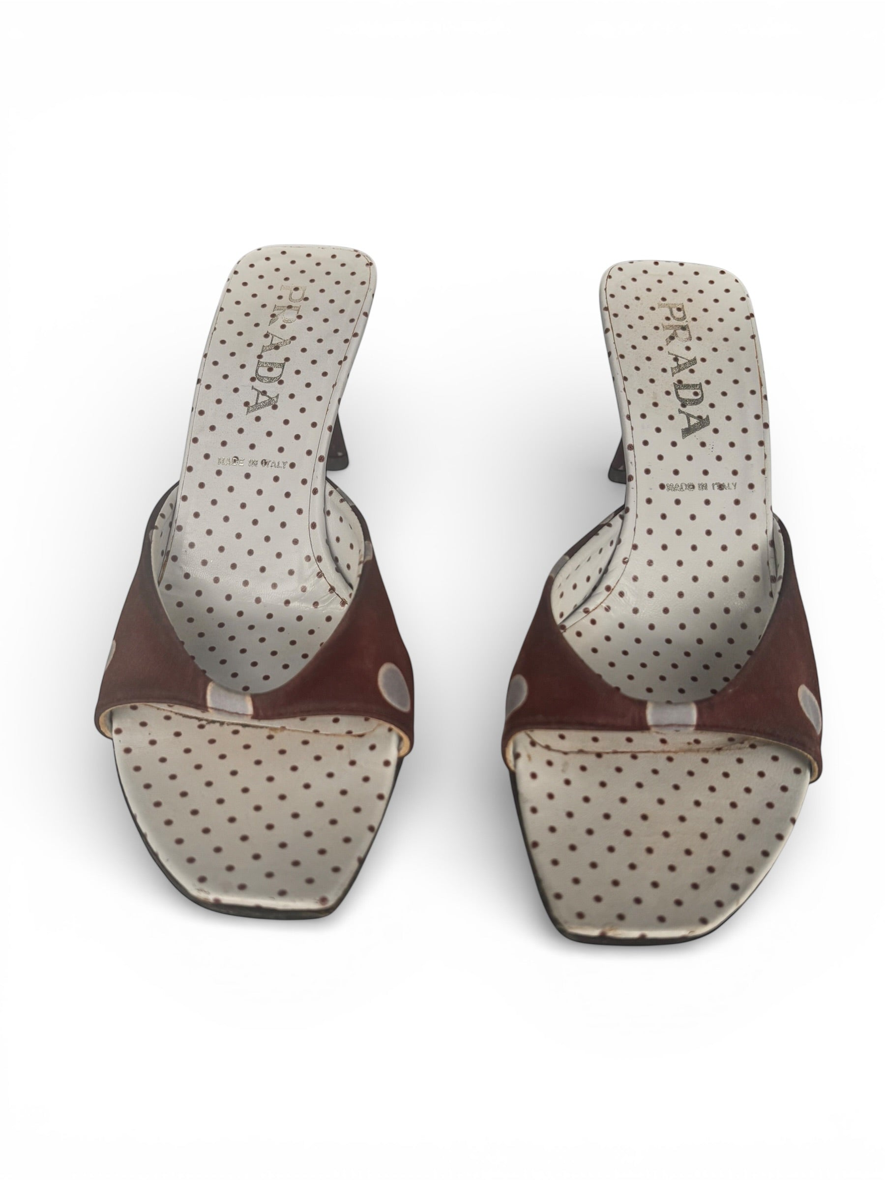 2000s Prada Polka Dot Kitten Mules 38