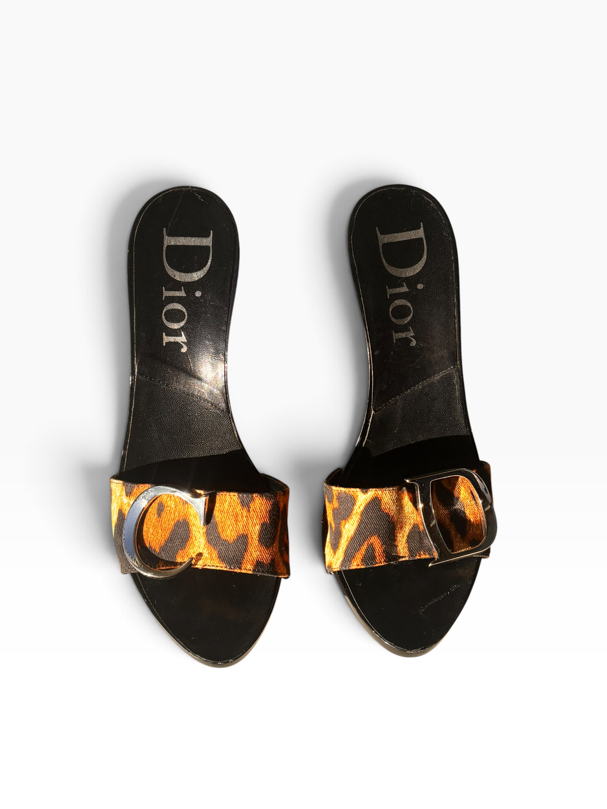 Dior Galliano Leopard Logo Heels