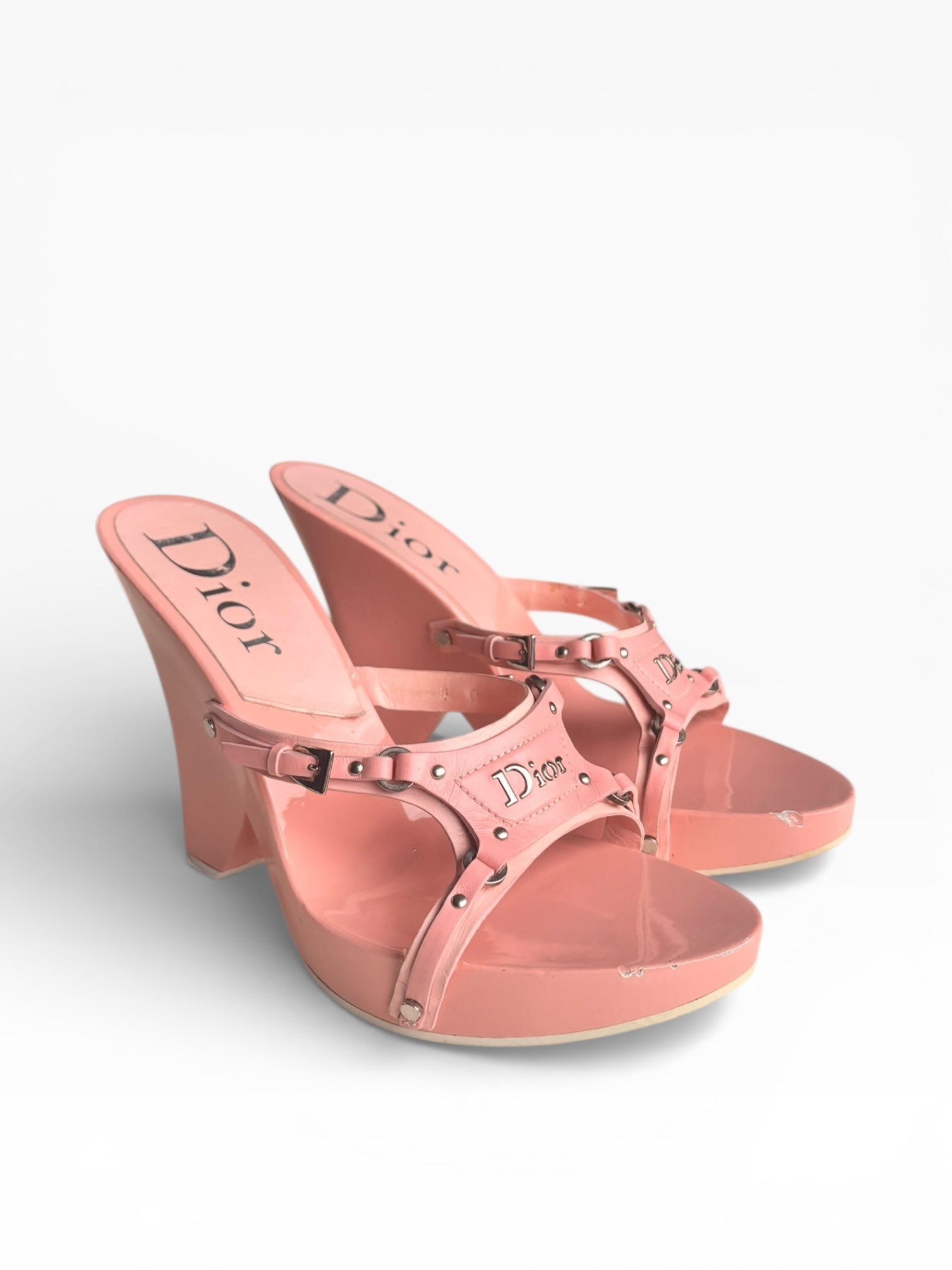 Pink Dior Bondage Wedge Heel 39.5