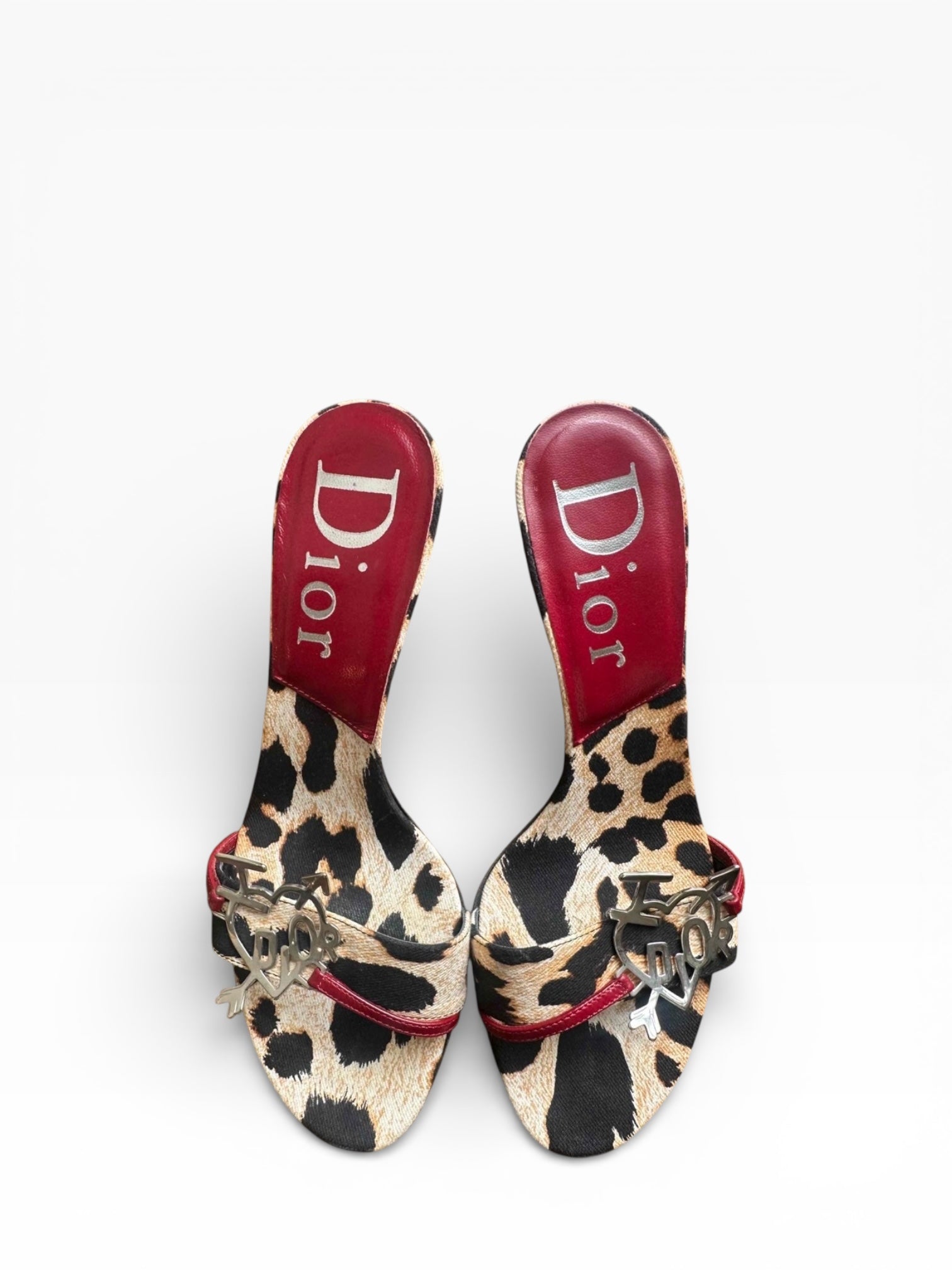Dior Galliano "I Love Dior" Leopard Mules 36.5