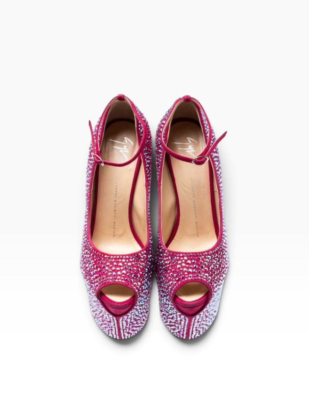Giuseppe Zanotti Pink Rhinestone Platform Heels