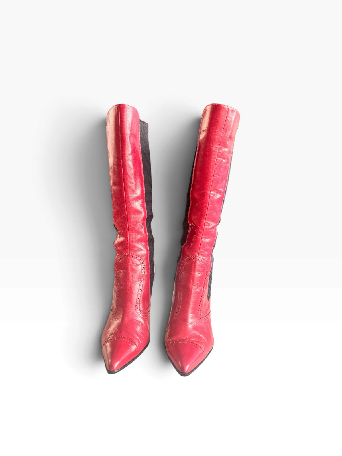 Dolce & Gabbana Burgundy Leather Boots