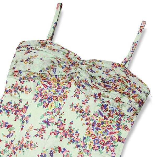 2000s Valentino Garavani Green Floral Dress