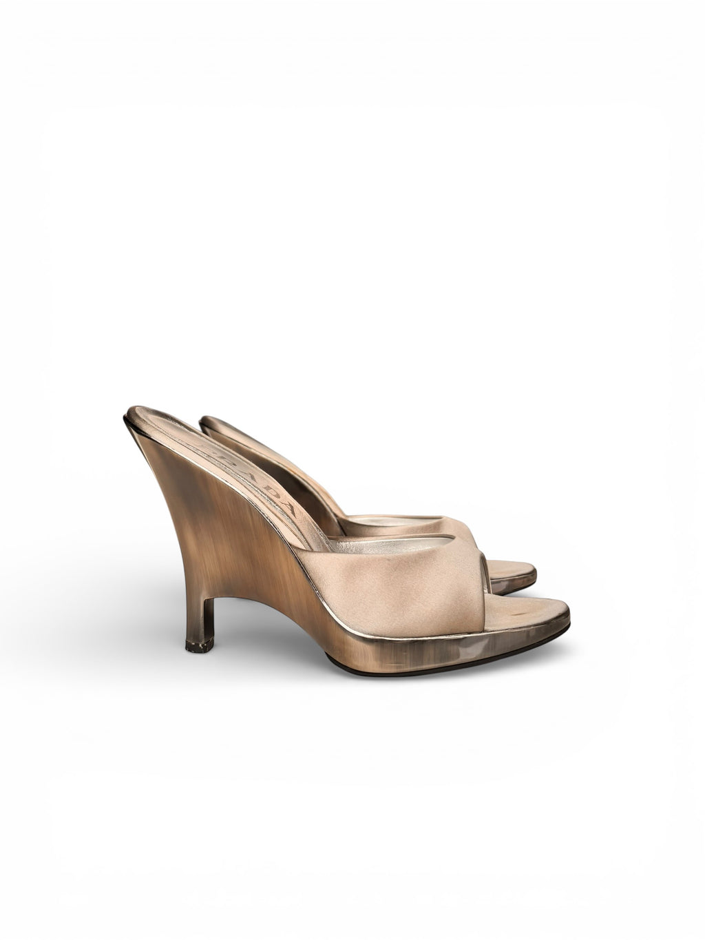 S/S 1998 Silver Chrome Plexiglass Wedge EU 38