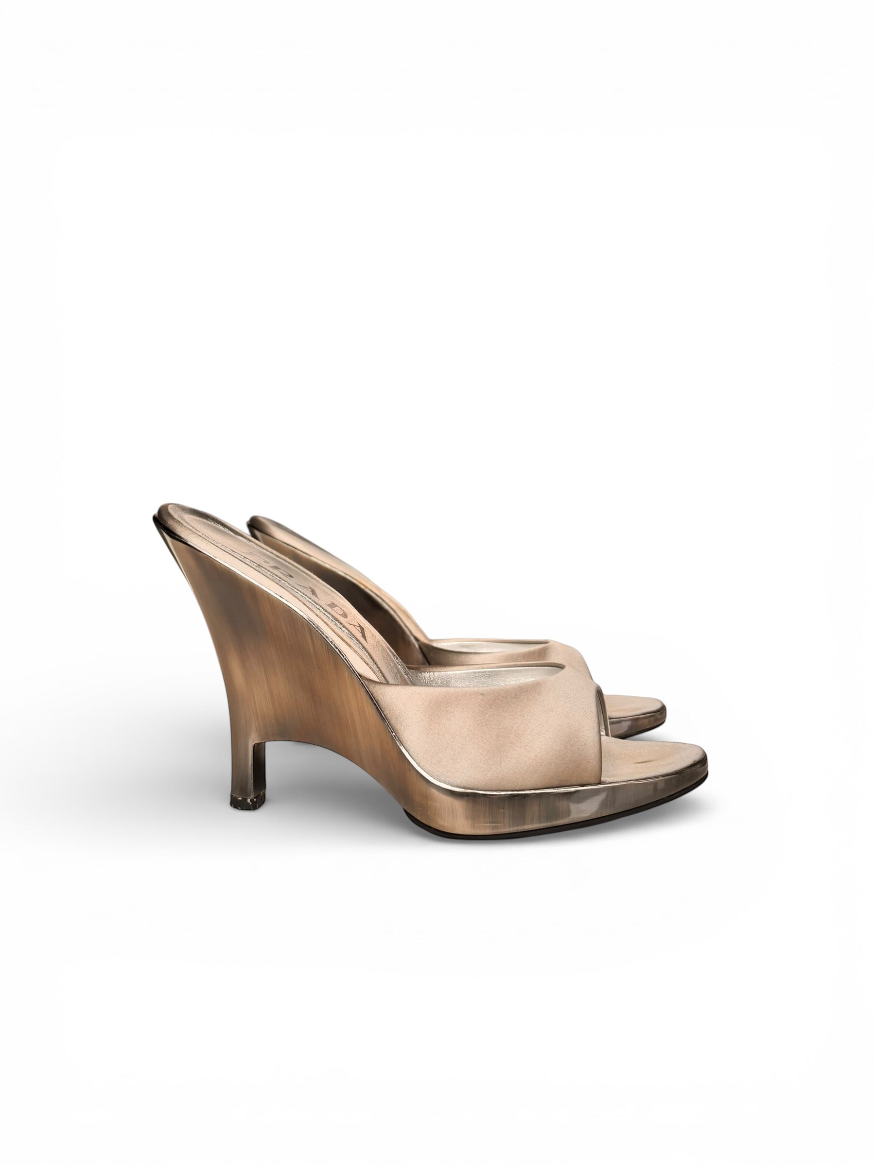 S/S 1998 Silver Chrome Plexiglass Wedge EU 38