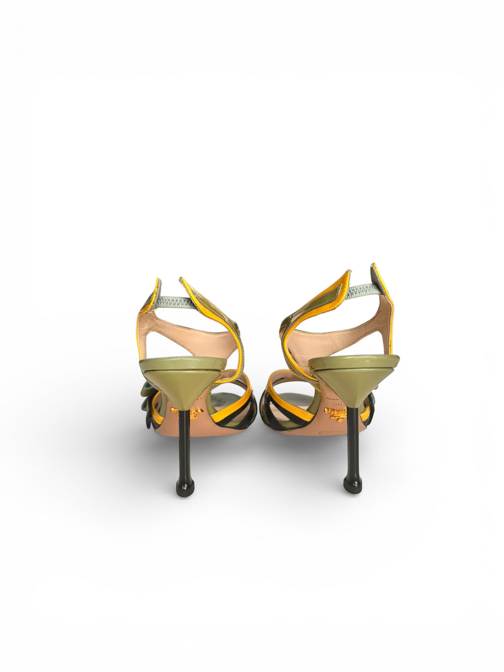 S/S 2012 Prada Green Yellow Flame Heels 36.5