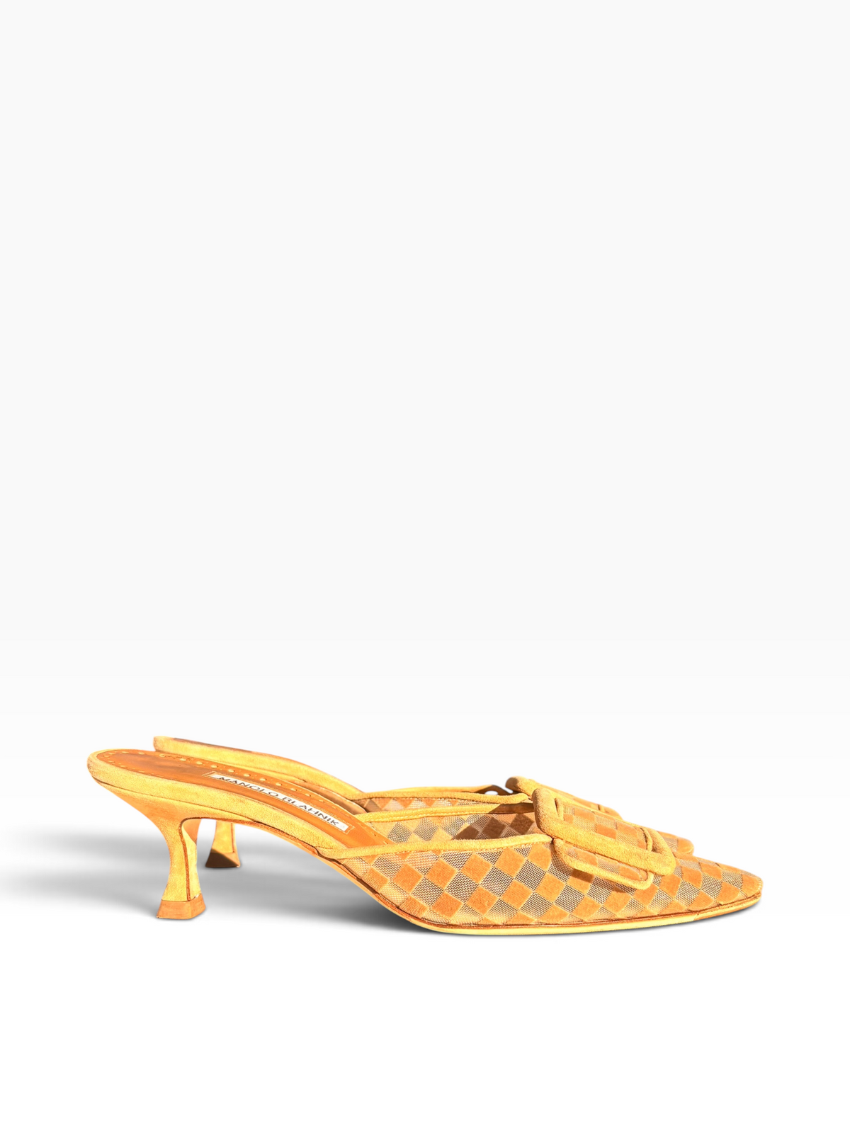 Manolo Blahnik Checkered Mules