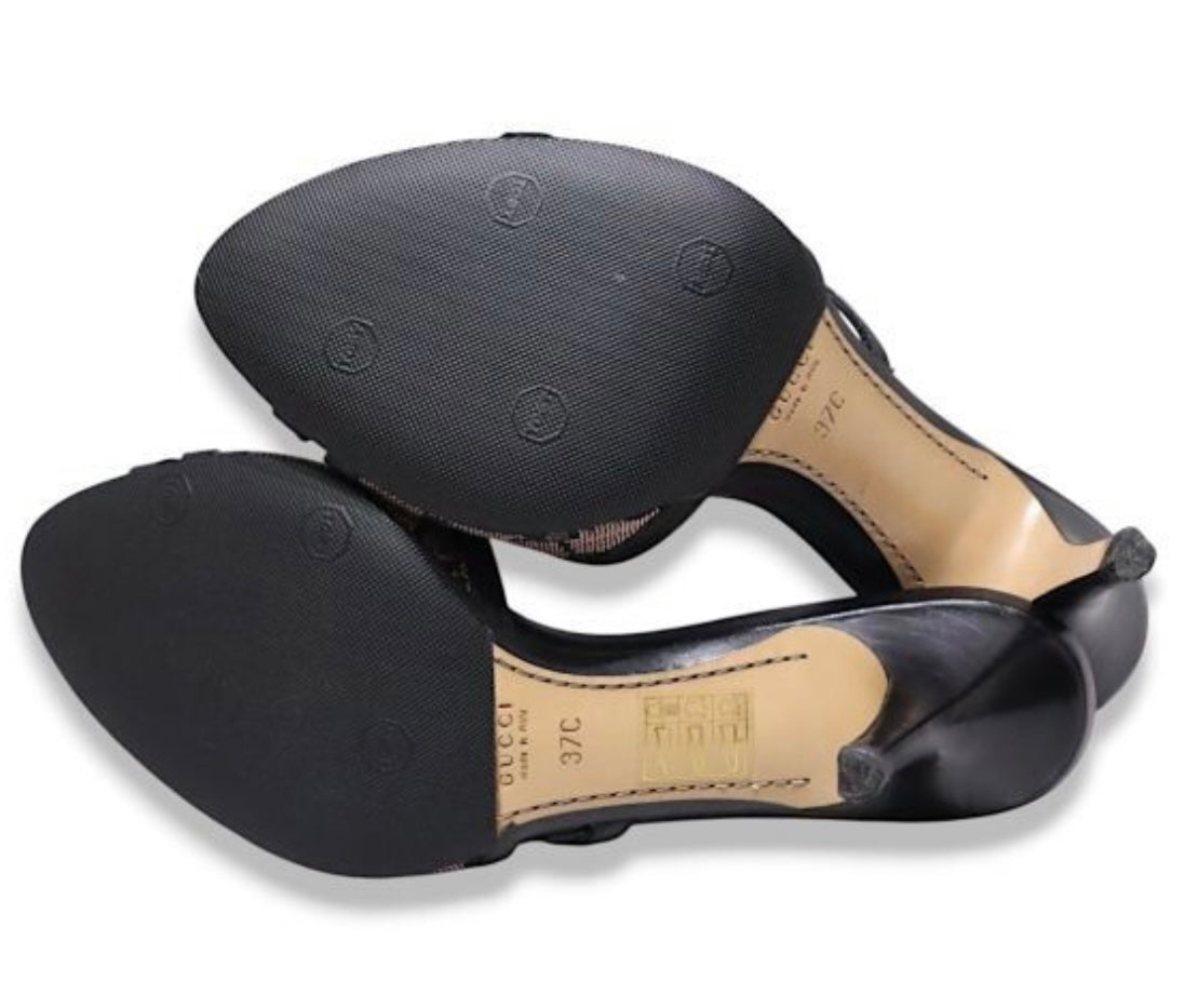 Gucci Monogram Heels 37