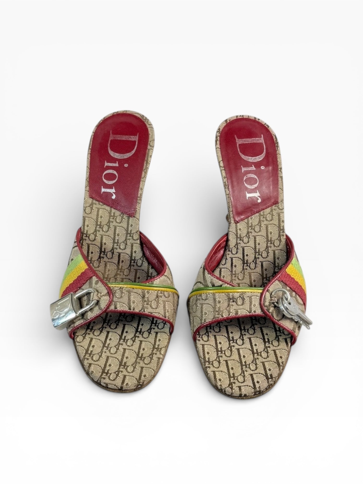 Dior Galliano Rasta Key & Lock Heels 36