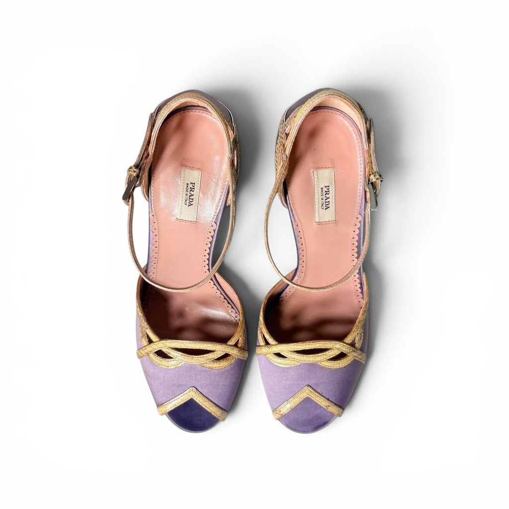 Prada Purple Satin Gemstone Mules