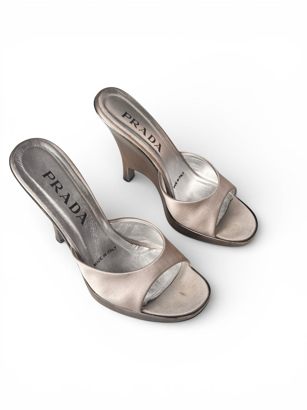 S/S 1998 Silver Chrome Plexiglass Wedge EU 38