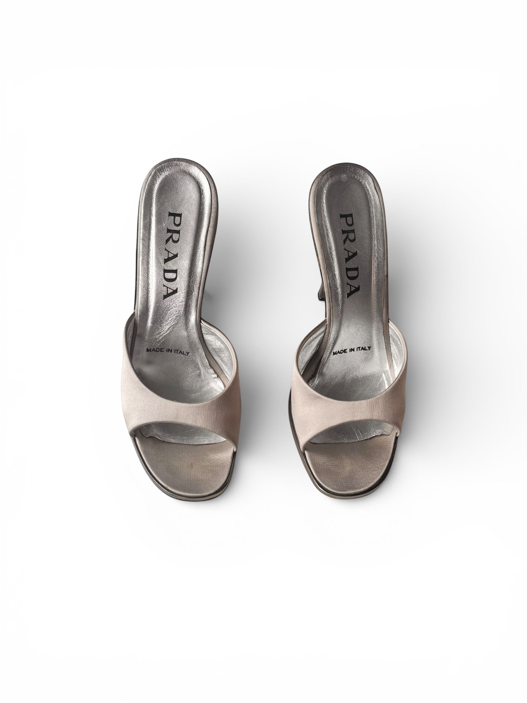 S/S 1998 Silver Chrome Plexiglass Wedge EU 38