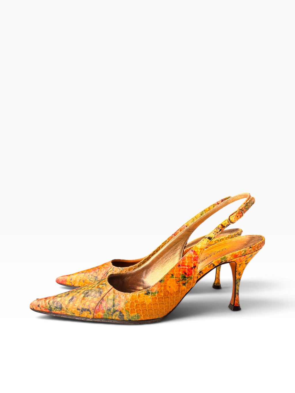 Dolce & Gabbana Floral Snakeskin Heels