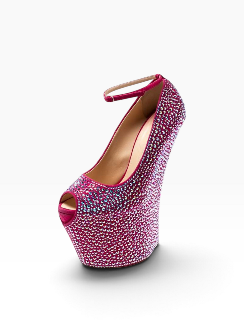 Giuseppe Zanotti Pink Rhinestone Platform Heels