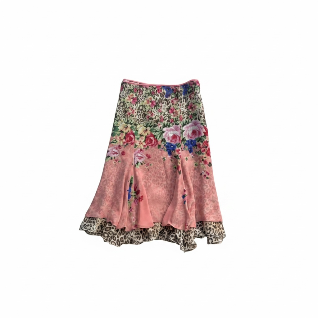 Blumarine S/S 2005 Floral Leopard Skirt
