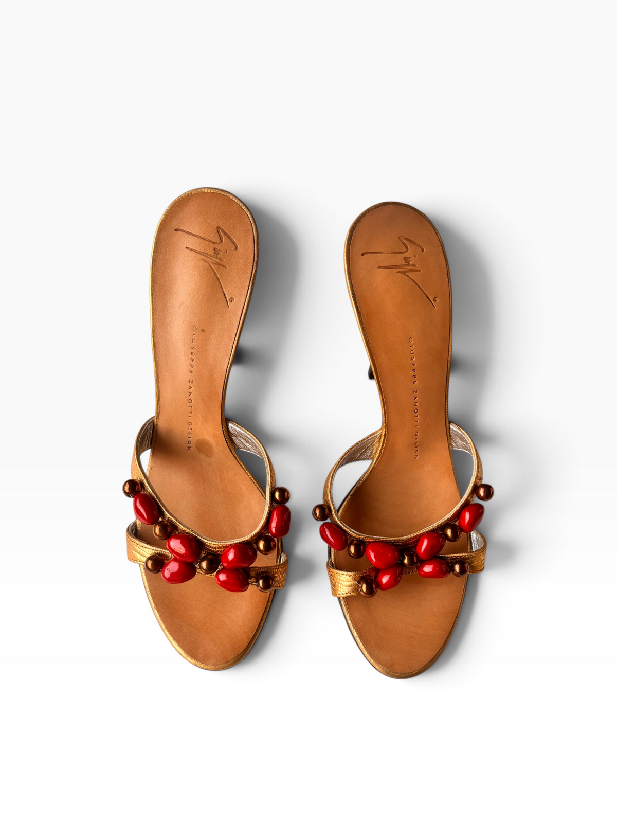 Giuseppe Zanotti Red Gemstone Heels