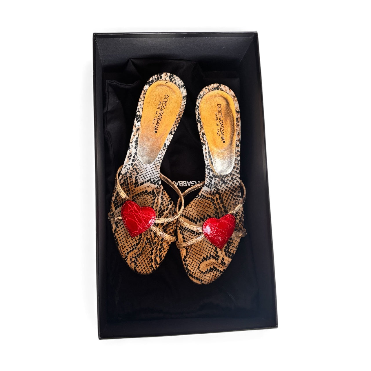2000s Dolce & Gabbana Python Heart Mules 36