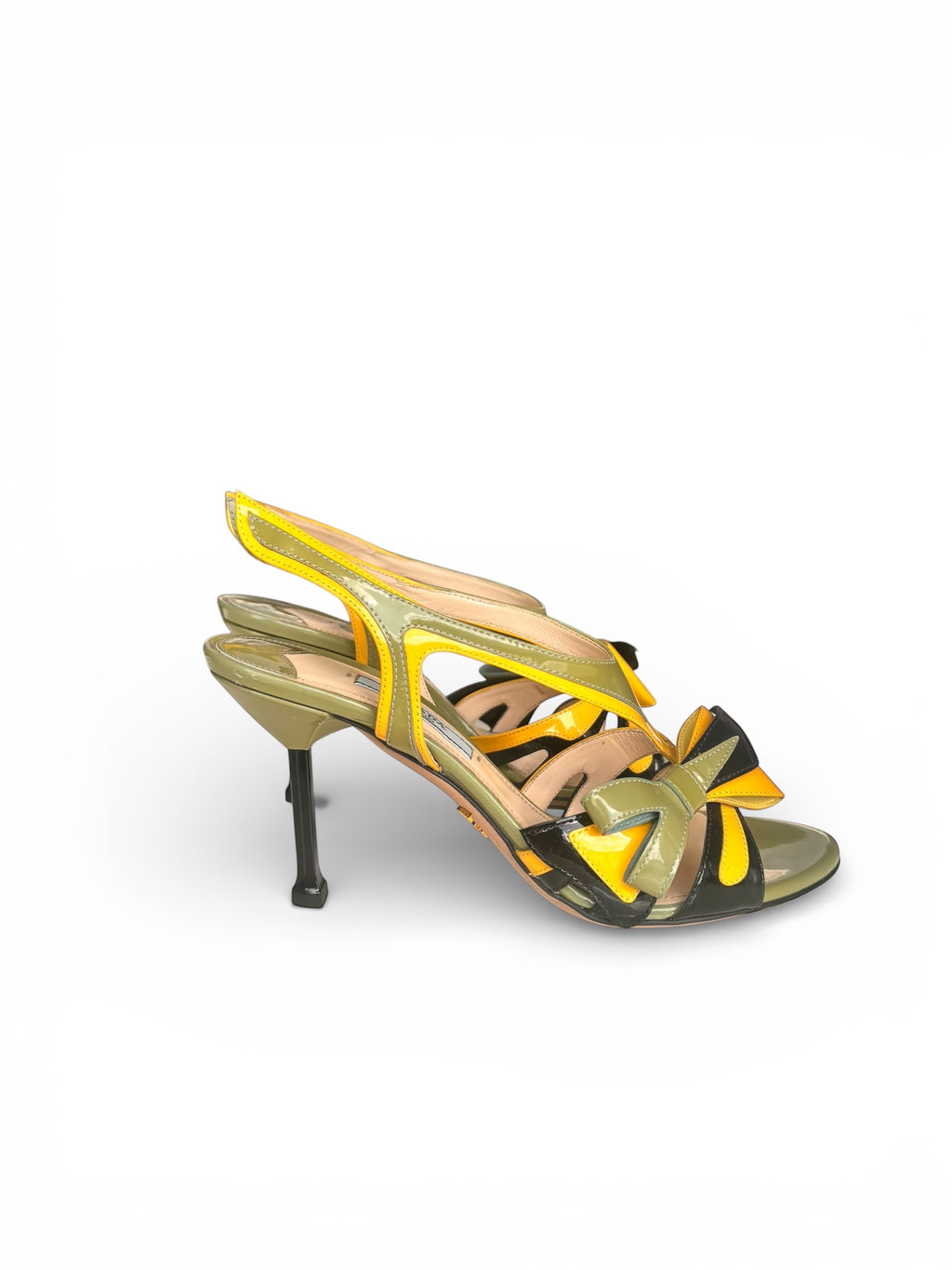 S/S 2012 Prada Green Yellow Flame Heels 36.5
