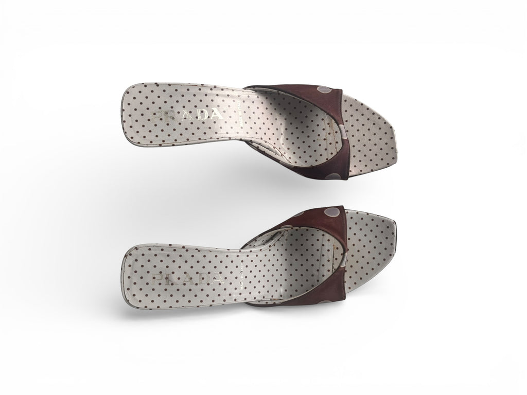 2000s Prada Polka Dot Kitten Mules 38