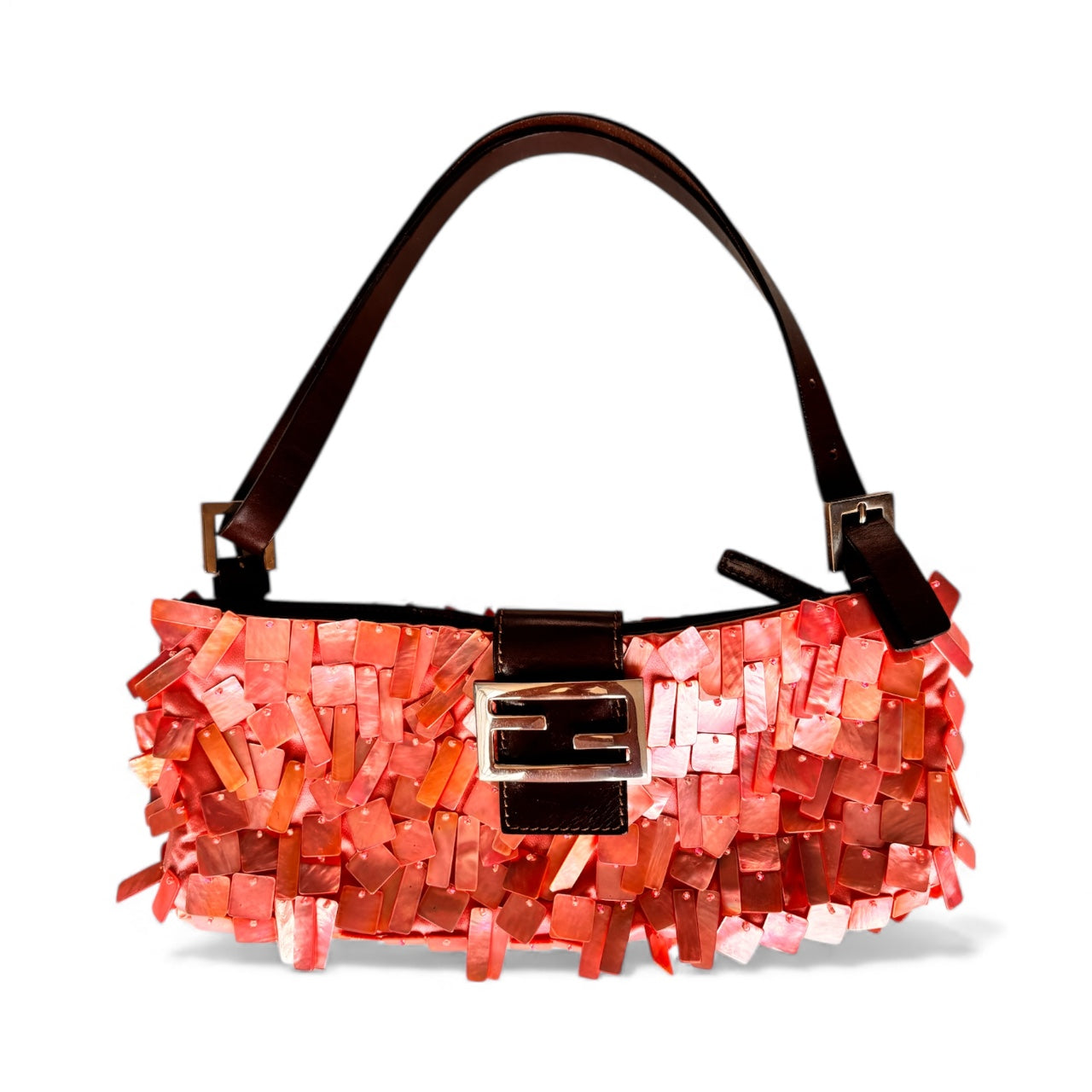 Fendi Mother of Pearl Pink Shoulder Bag Baguette