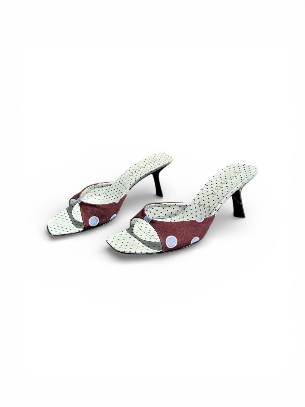 2000s Prada Polka Dot Kitten Mules 38
