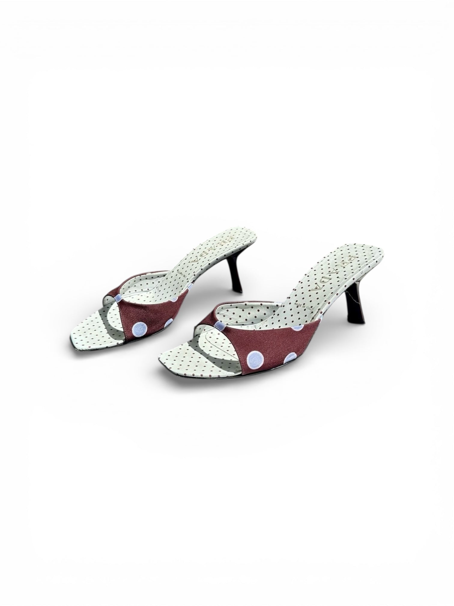 2000s Prada Polka Dot Kitten Mules 38