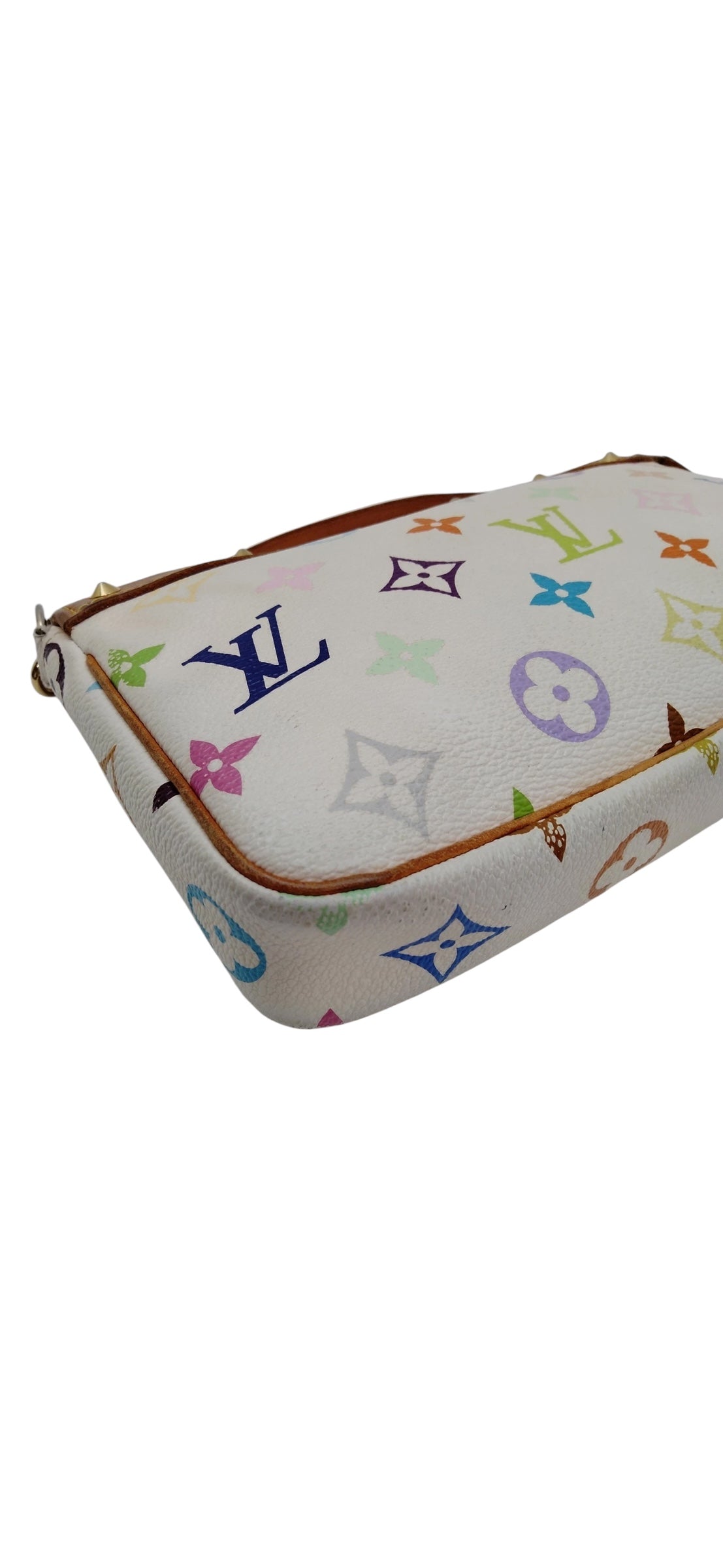 Louis Vuitton White Takashi Murakami MultiColour Pochette