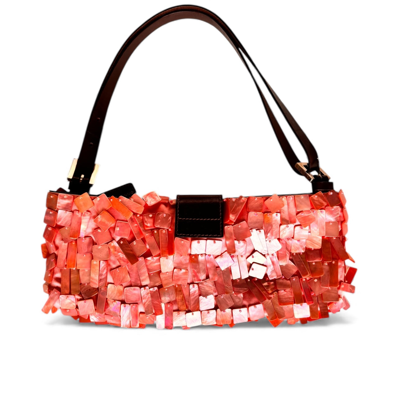 Fendi Mother of Pearl Pink Shoulder Bag Baguette