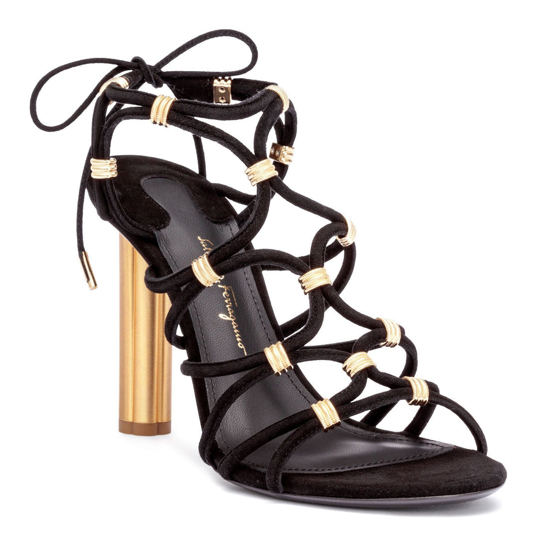 Ferragamo Black Suede Heels EU 41