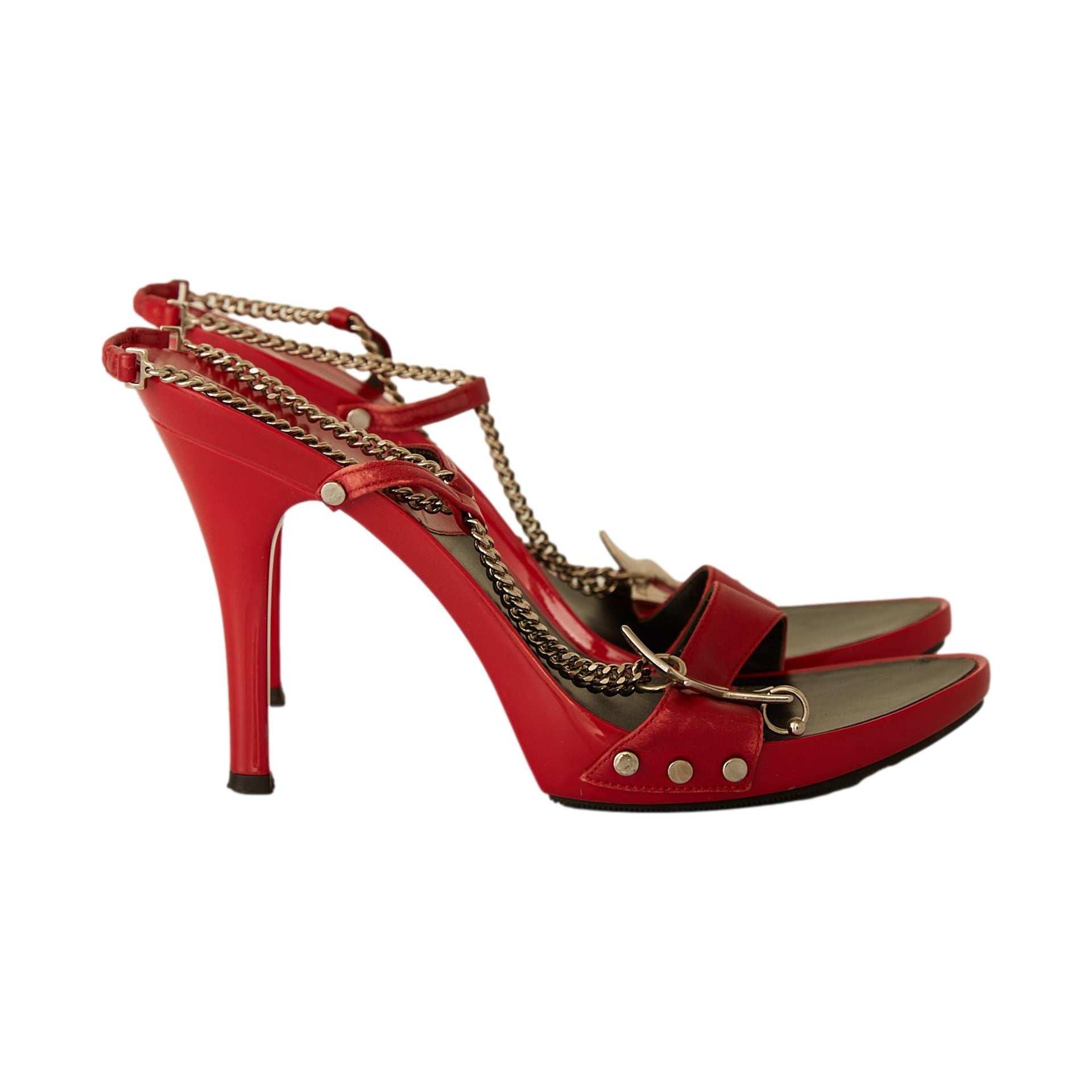 Dior Galliano 2003 Hardcore Red Chain Heels EU 36