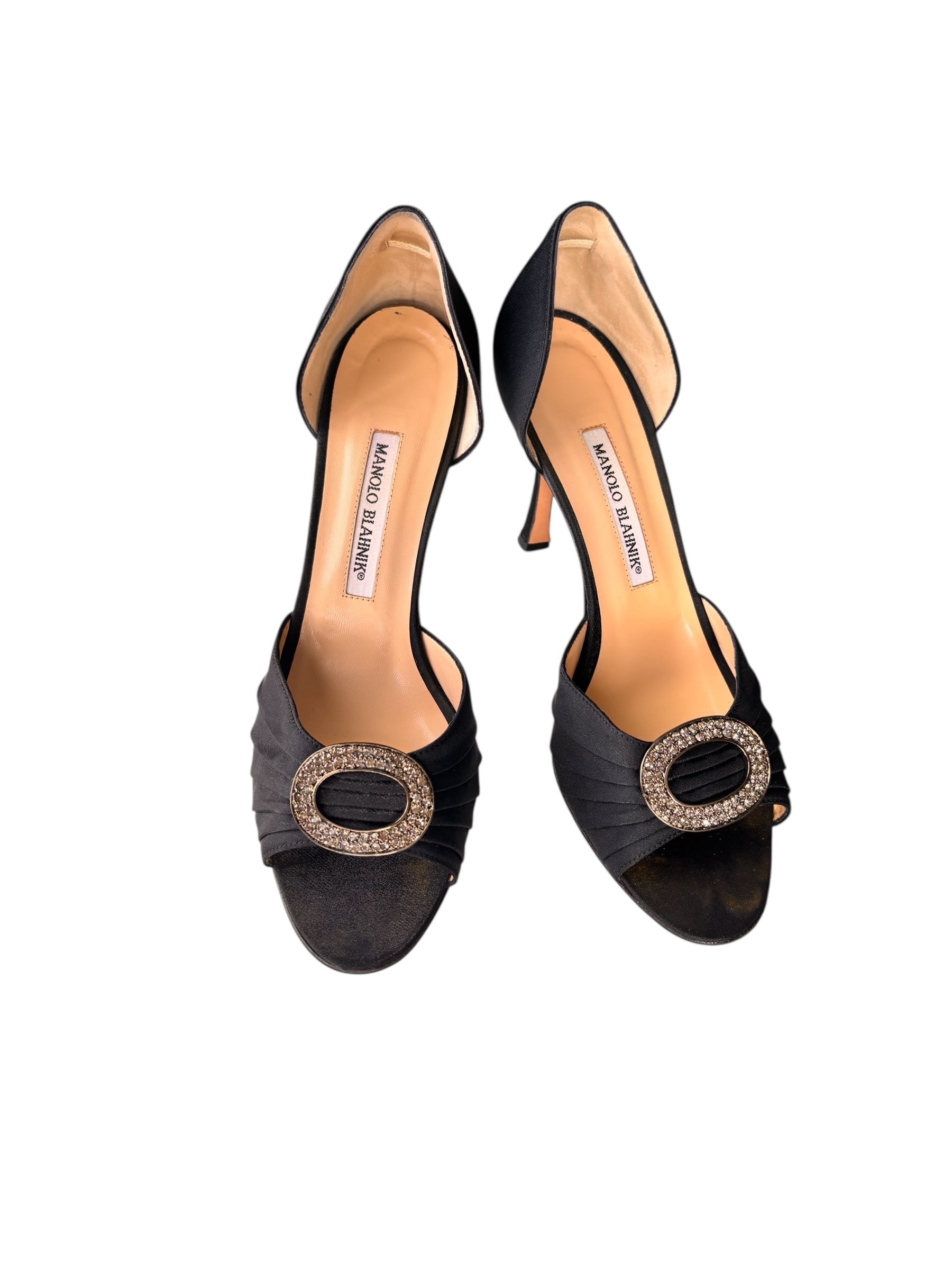 Manolo Blahnik Black Sedaraby D'orsay Pumps 39