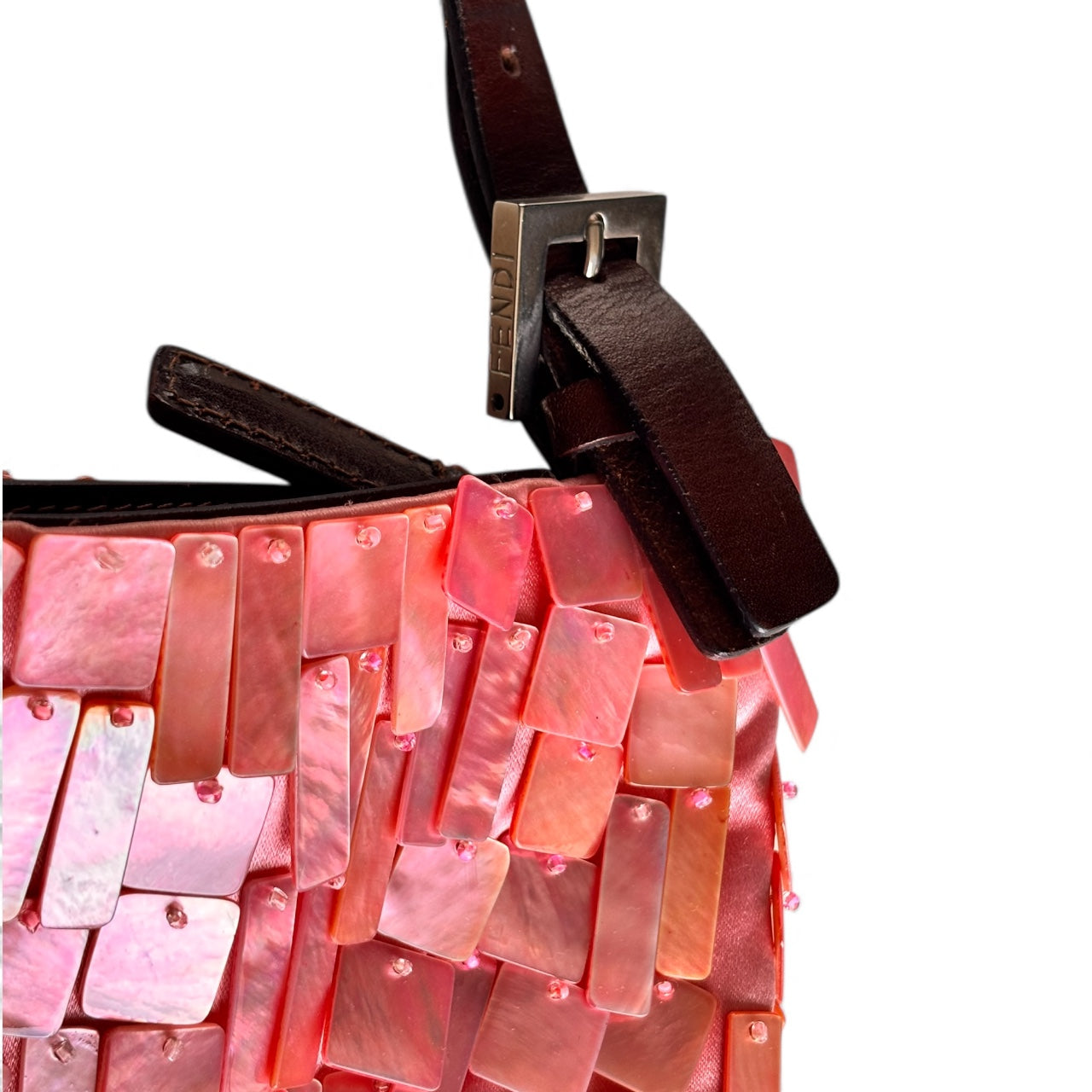 Fendi Mother of Pearl Pink Shoulder Bag Baguette