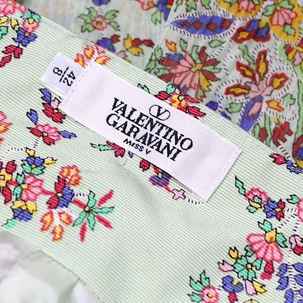 2000s Valentino Garavani Green Floral Dress