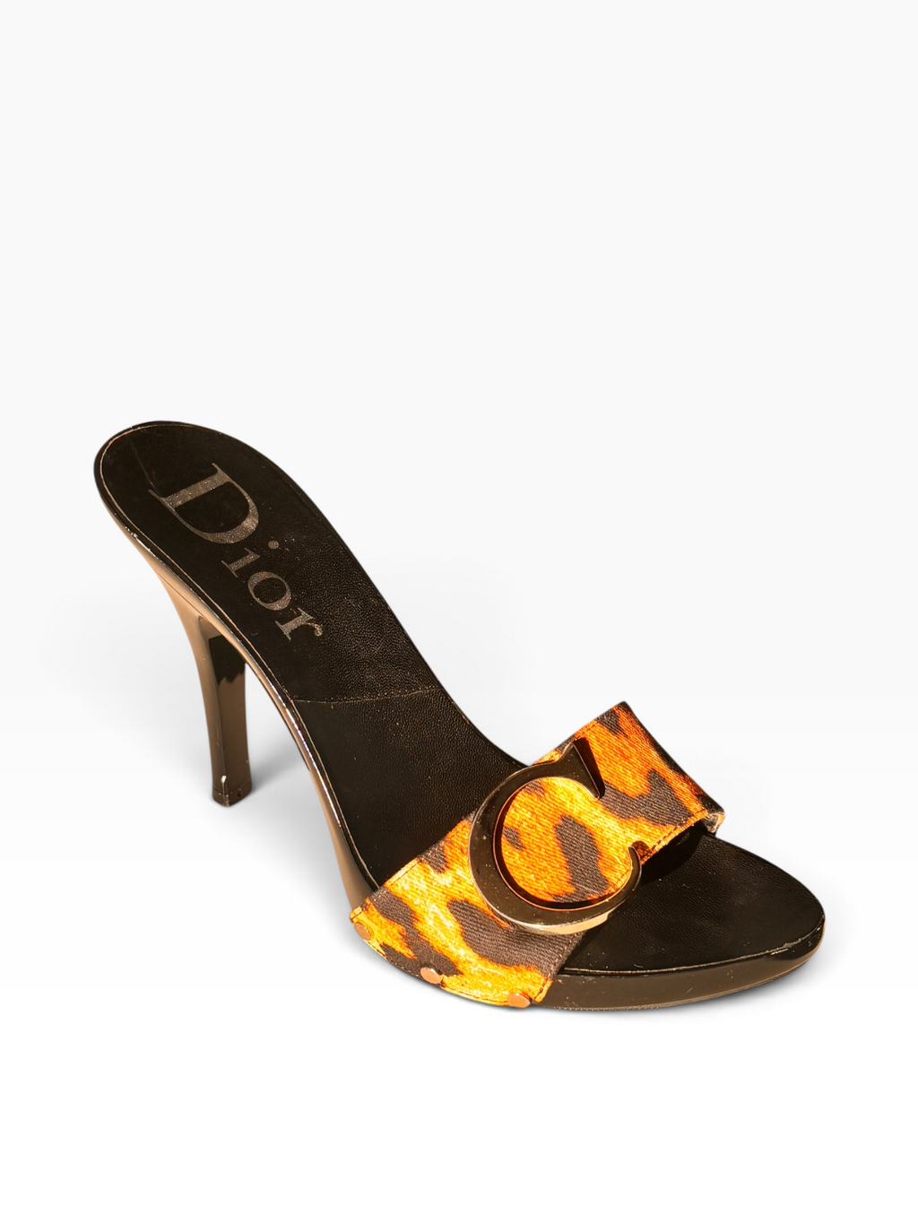 Dior Galliano Leopard Logo Heels