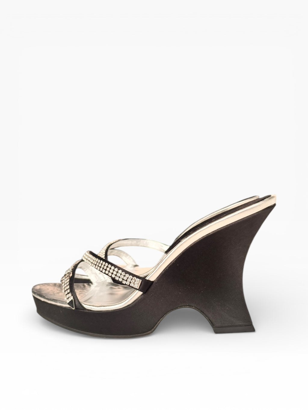 Christian Dior Black Swarovski Wedge Mule 38.5