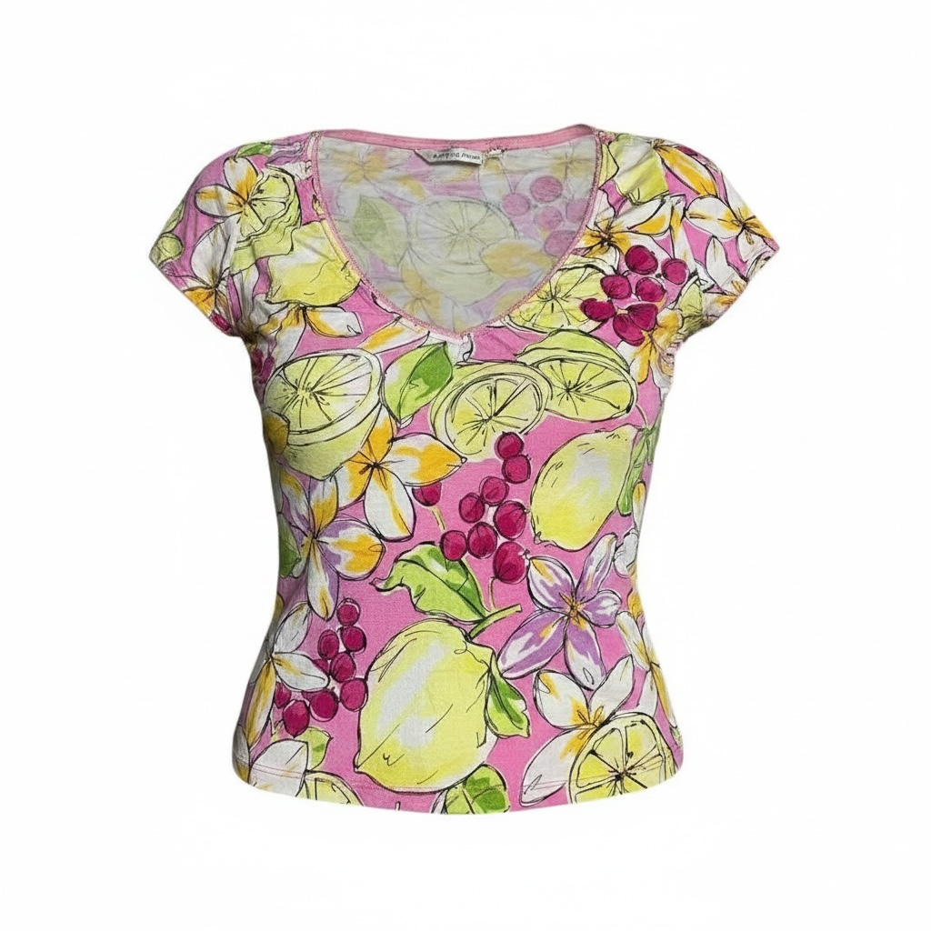 Blumarine S/S 2003 Lemon Fruit and Flowers Blouse