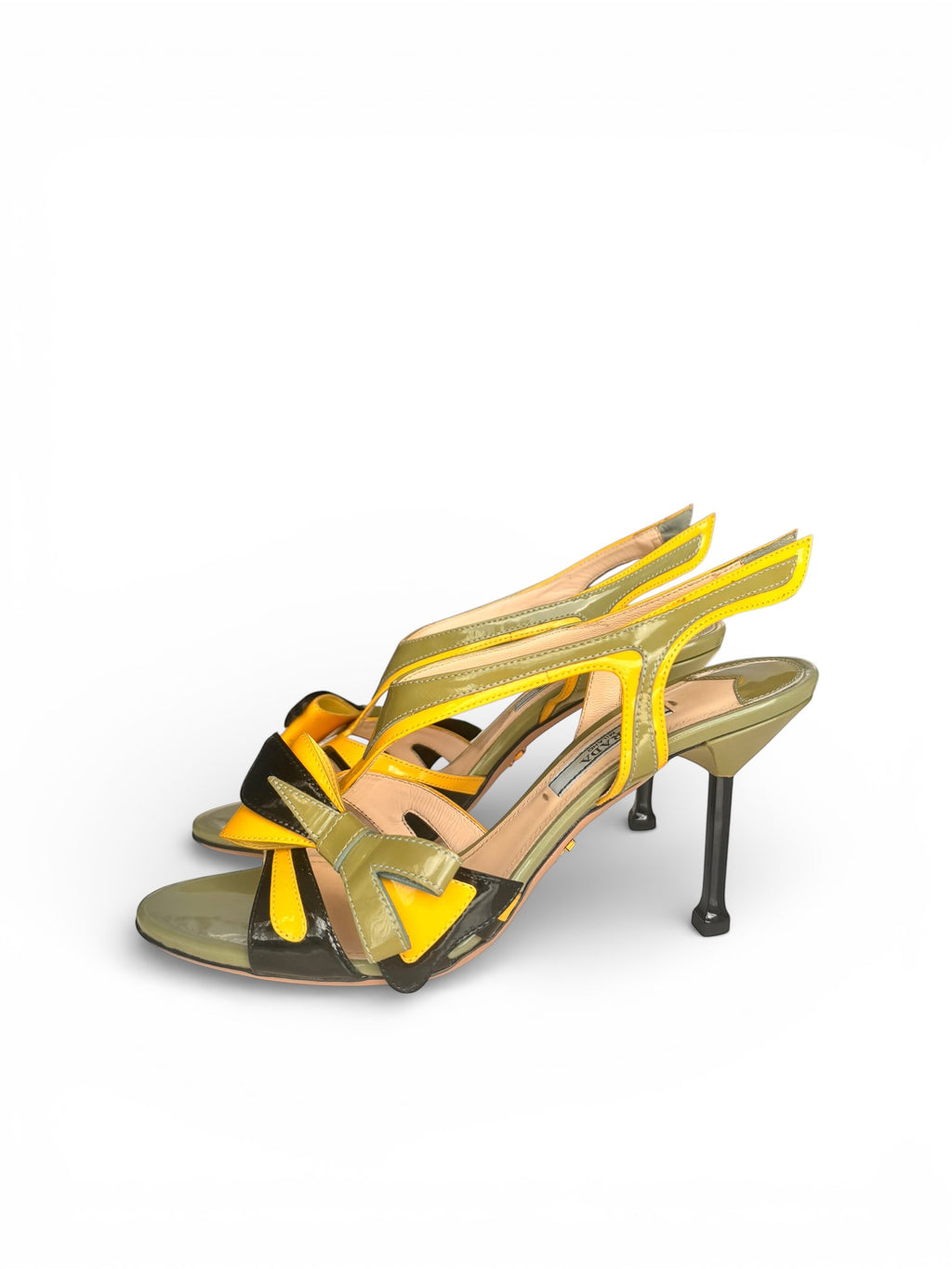 S/S 2012 Prada Green Yellow Flame Heels 36.5