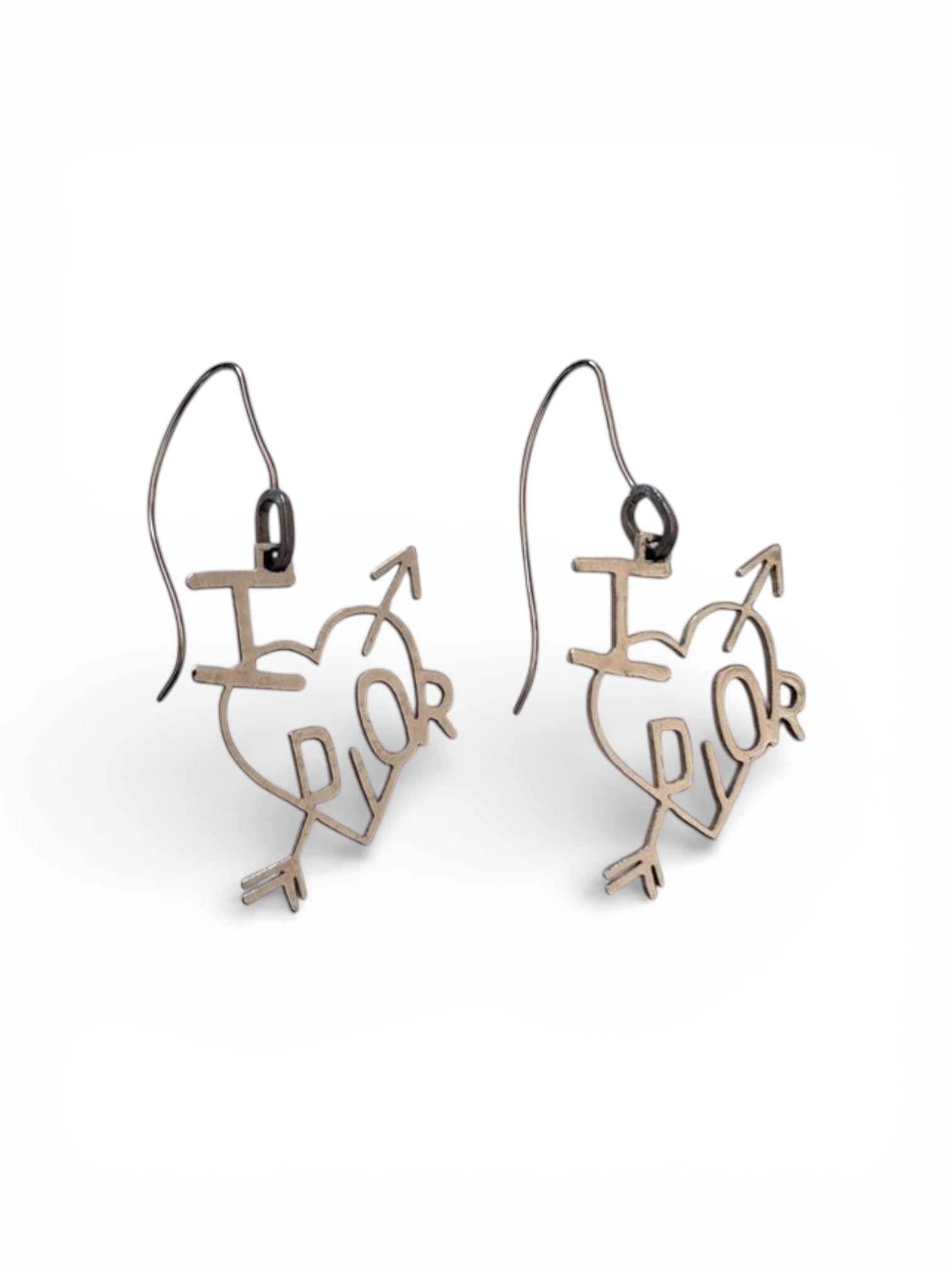 I Heart Dior Heart Arrow Earrings