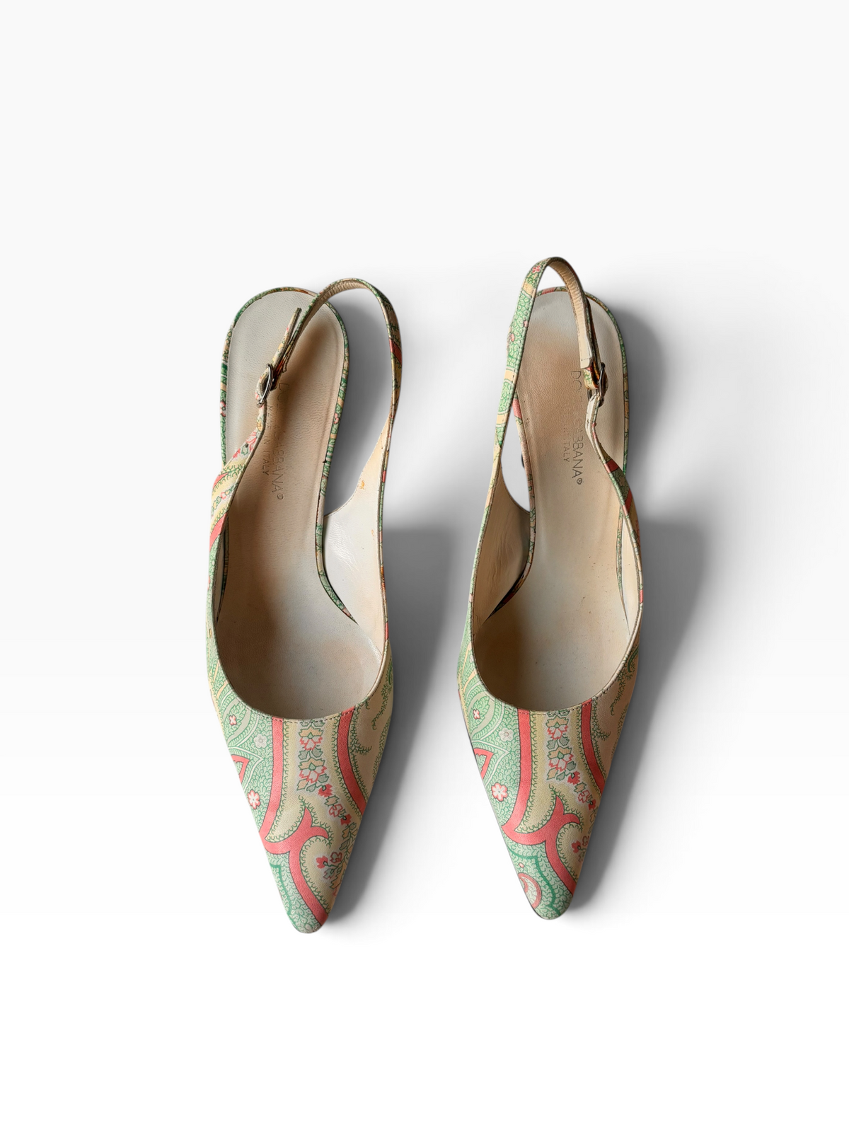 Dolce & Gabbana Paisley Slingback Heels