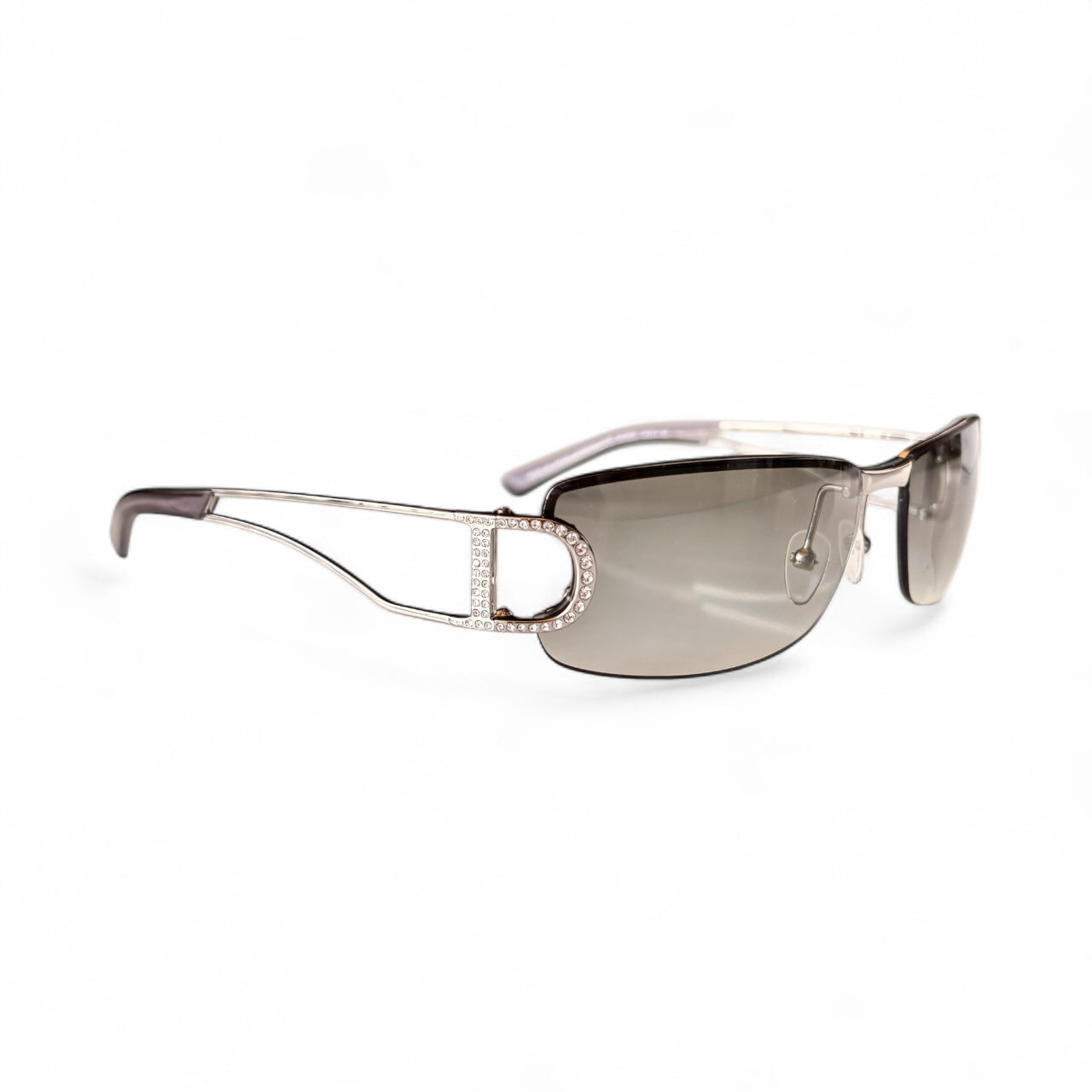 Dior Silver Diorly Rhinestone Sunglasses