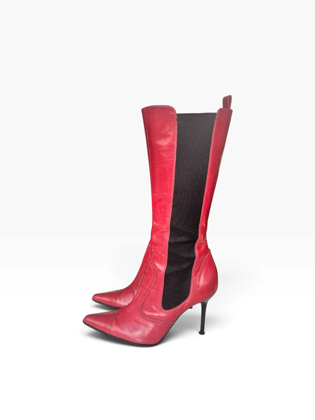 Dolce & Gabbana Burgundy Leather Boots