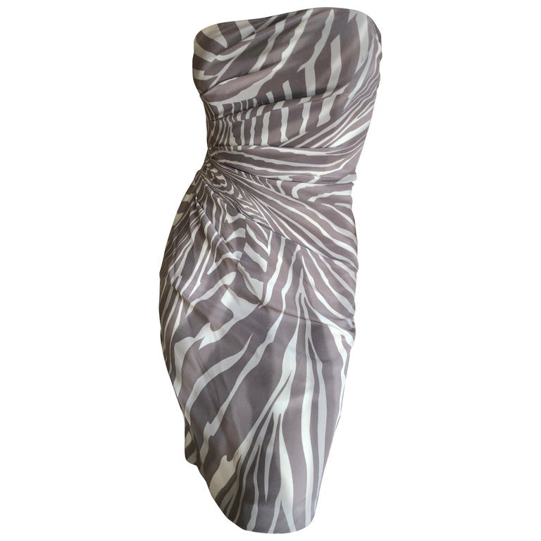 Gucci Tom Ford Zebra Strapless Dress