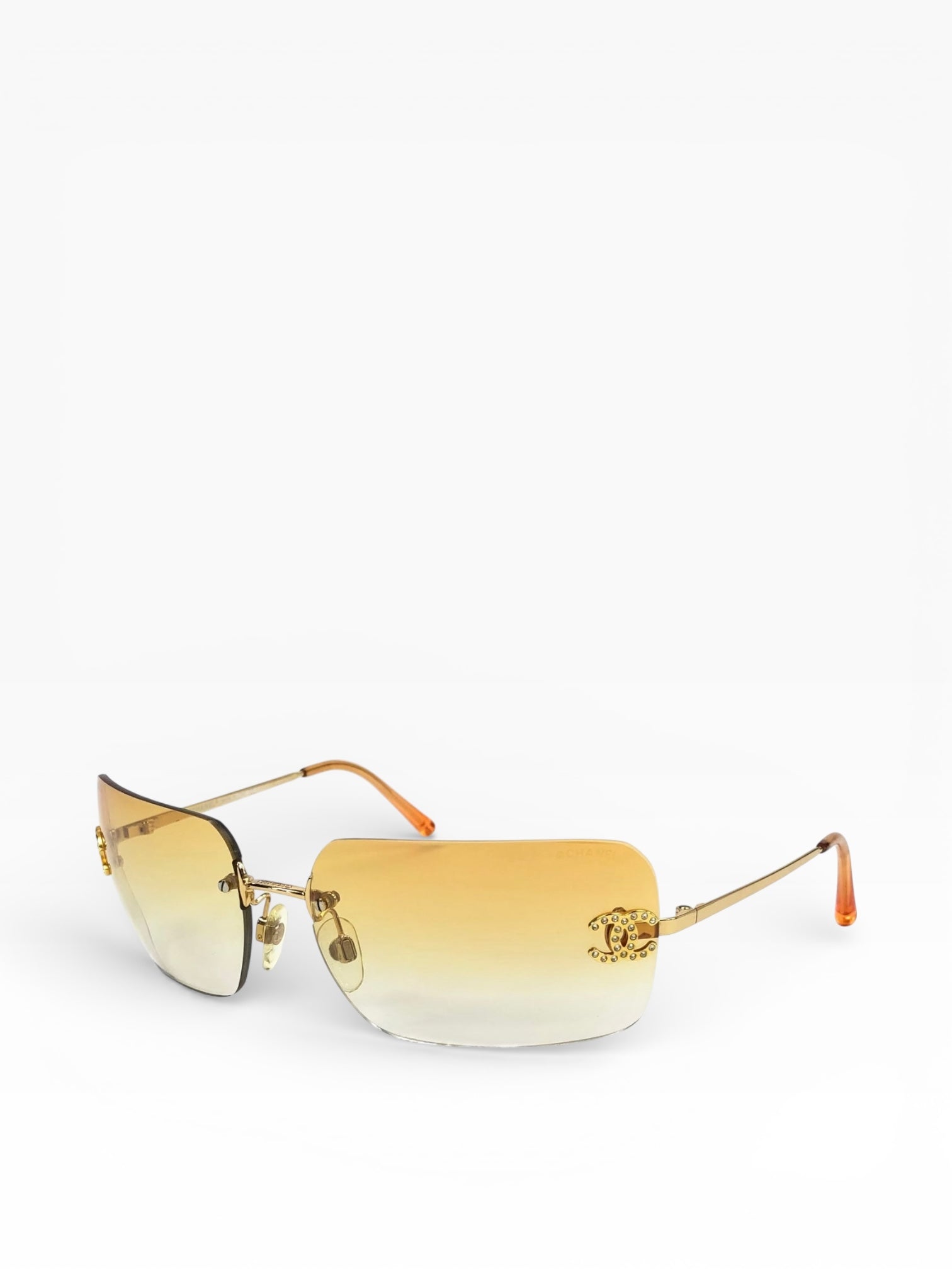 Chanel Ombre Gold Rhinestone Sunglasses