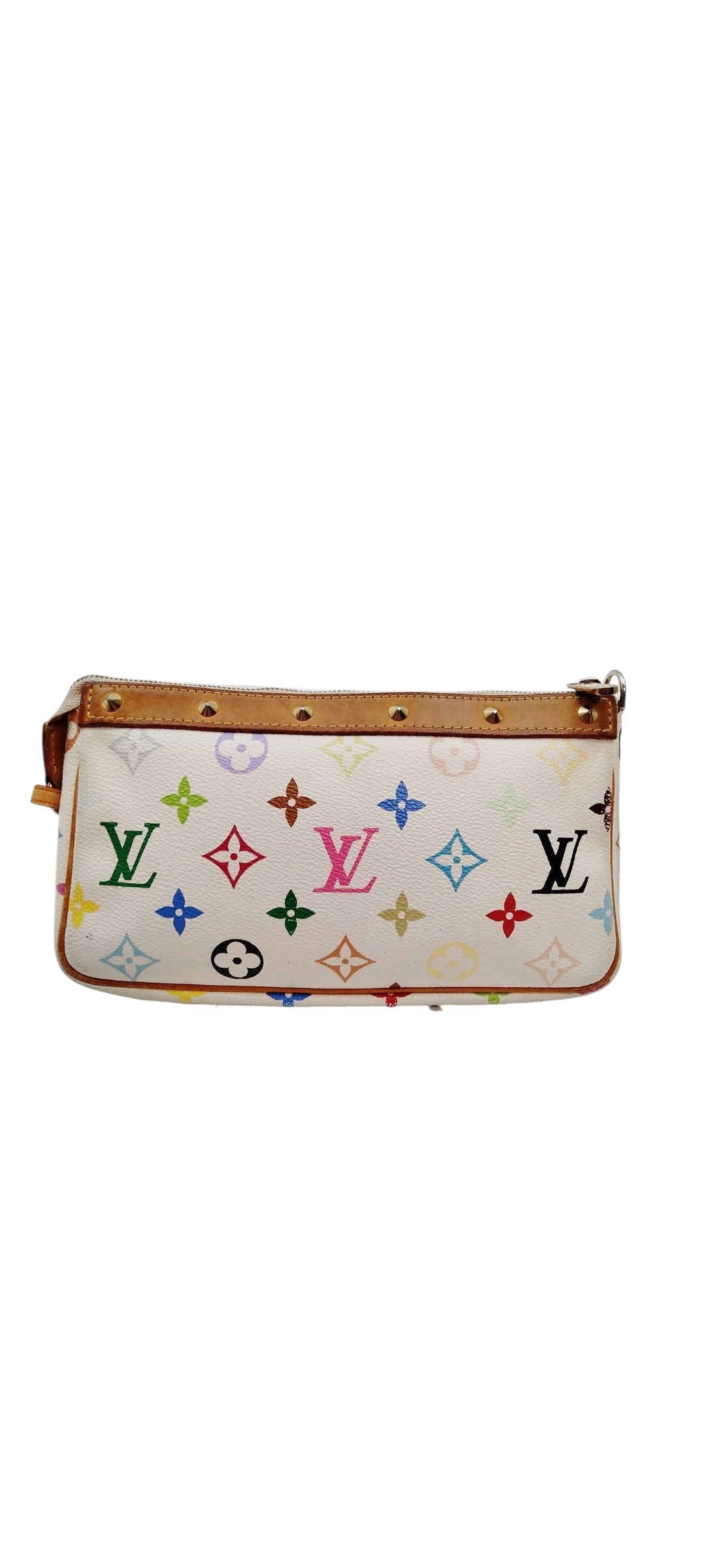 Louis Vuitton White Takashi Murakami MultiColour Pochette