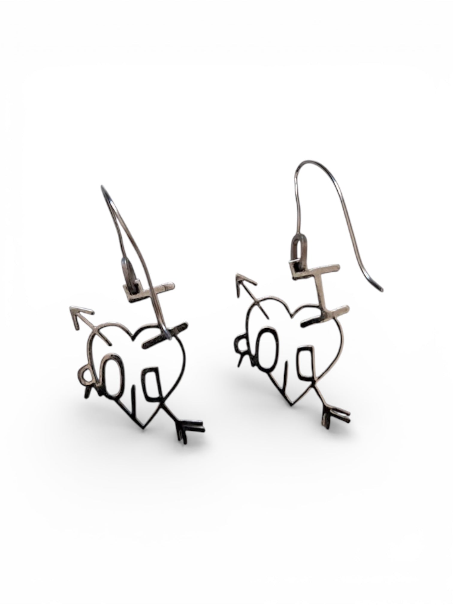 I Heart Dior Heart Arrow Earrings