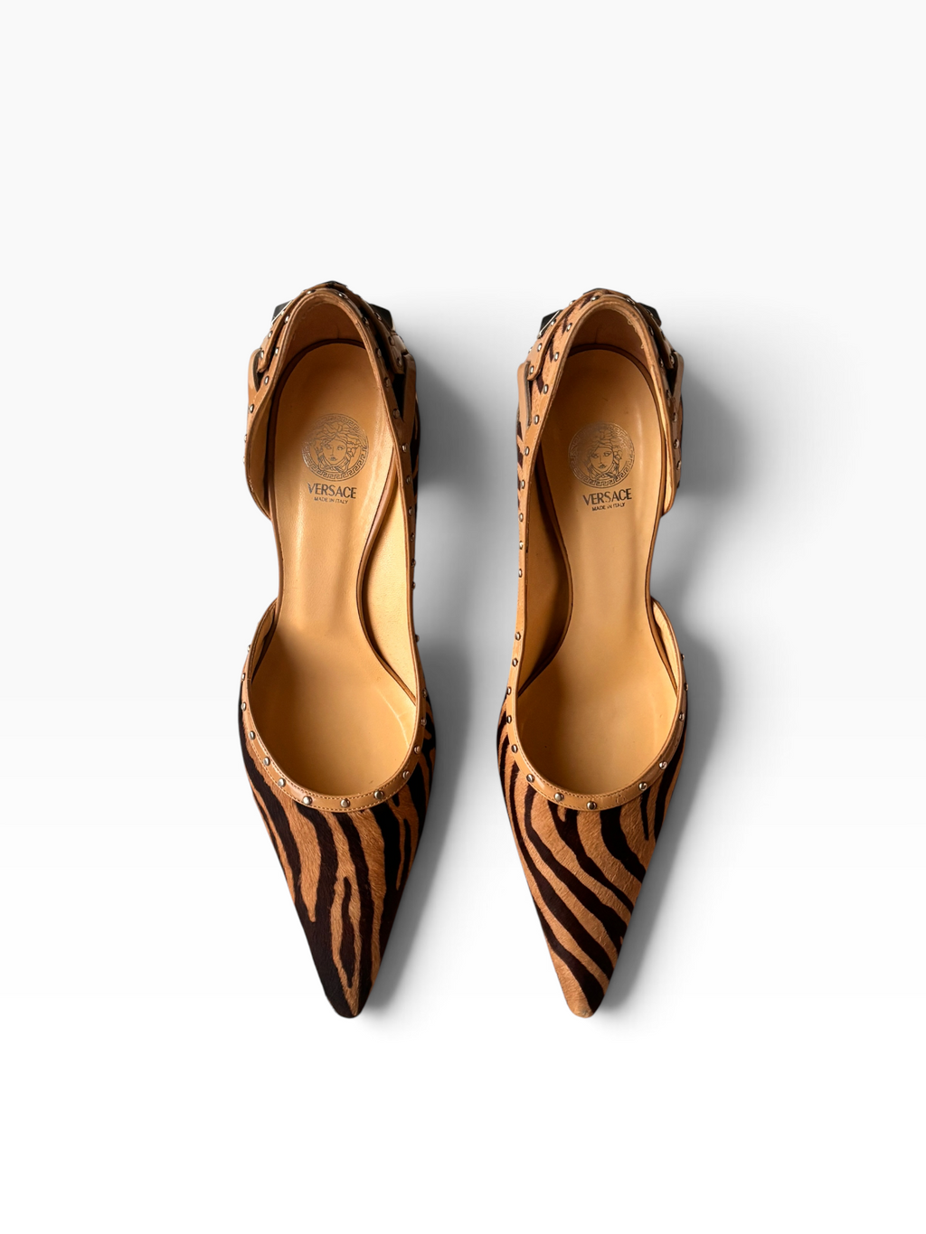 Versace Zebra Ponyhair Heels