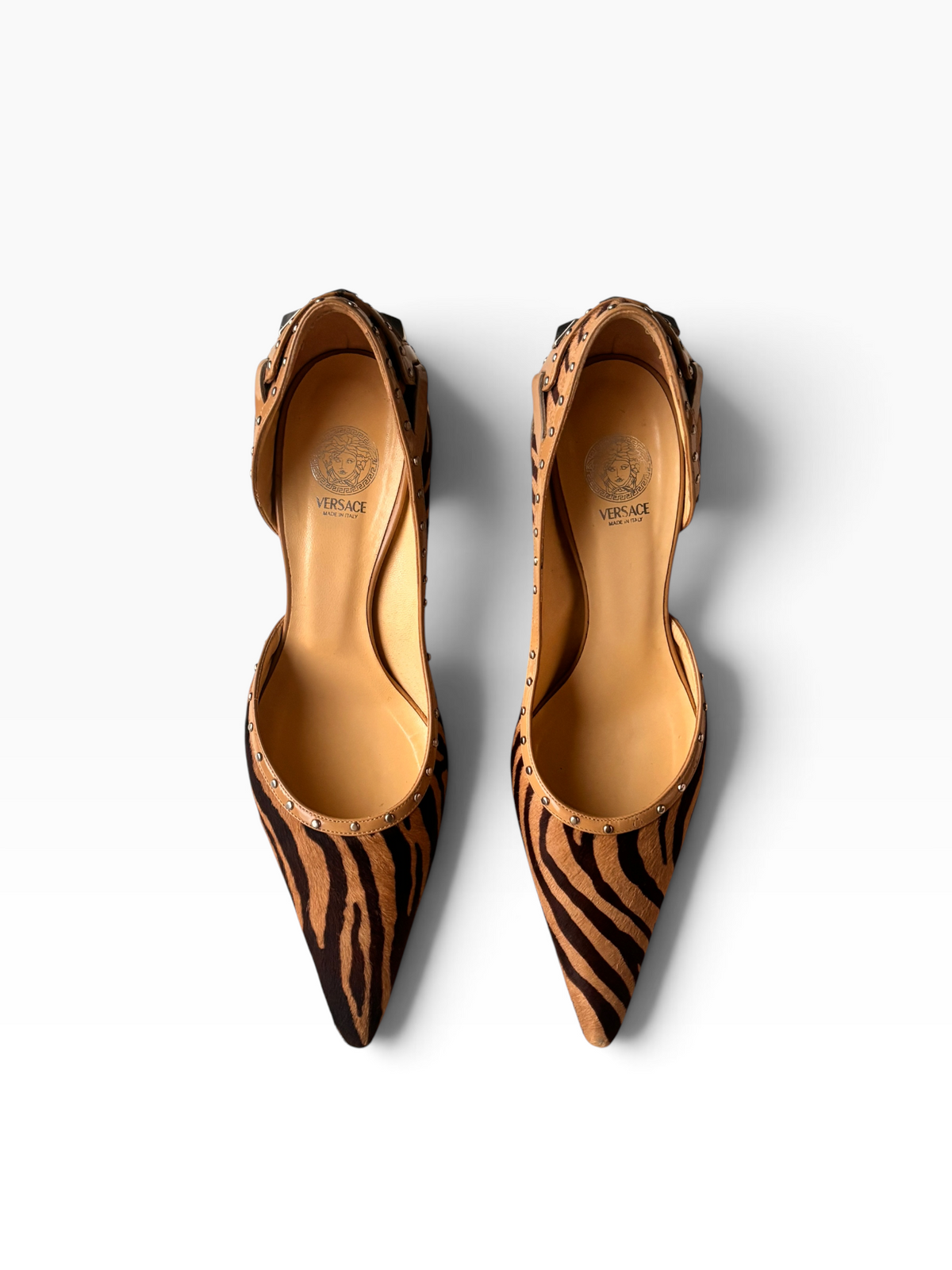 Versace Zebra Ponyhair Heels