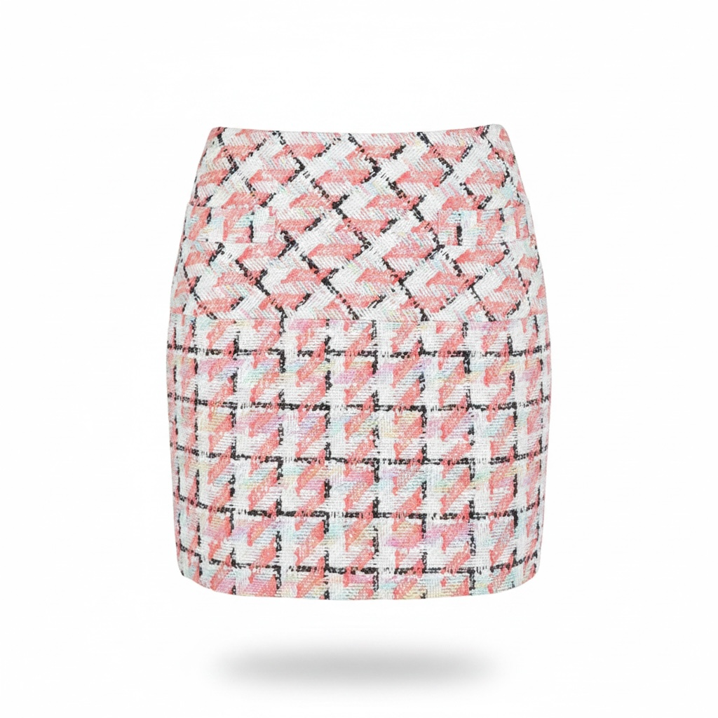 Chanel S/S 1996 Tweed Houndstooth Skirt