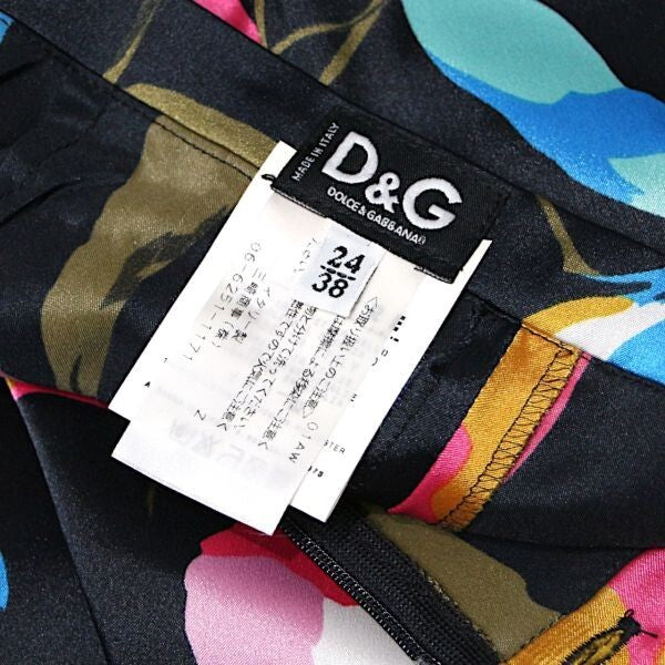 2000s Dolce & Gabbana Floral Satin Pencil Skirt