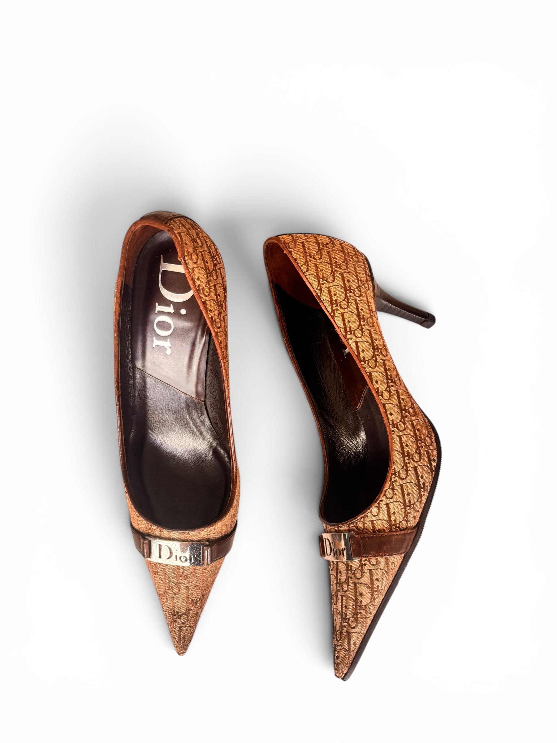 Dior Galliano Brown Monogram Mules